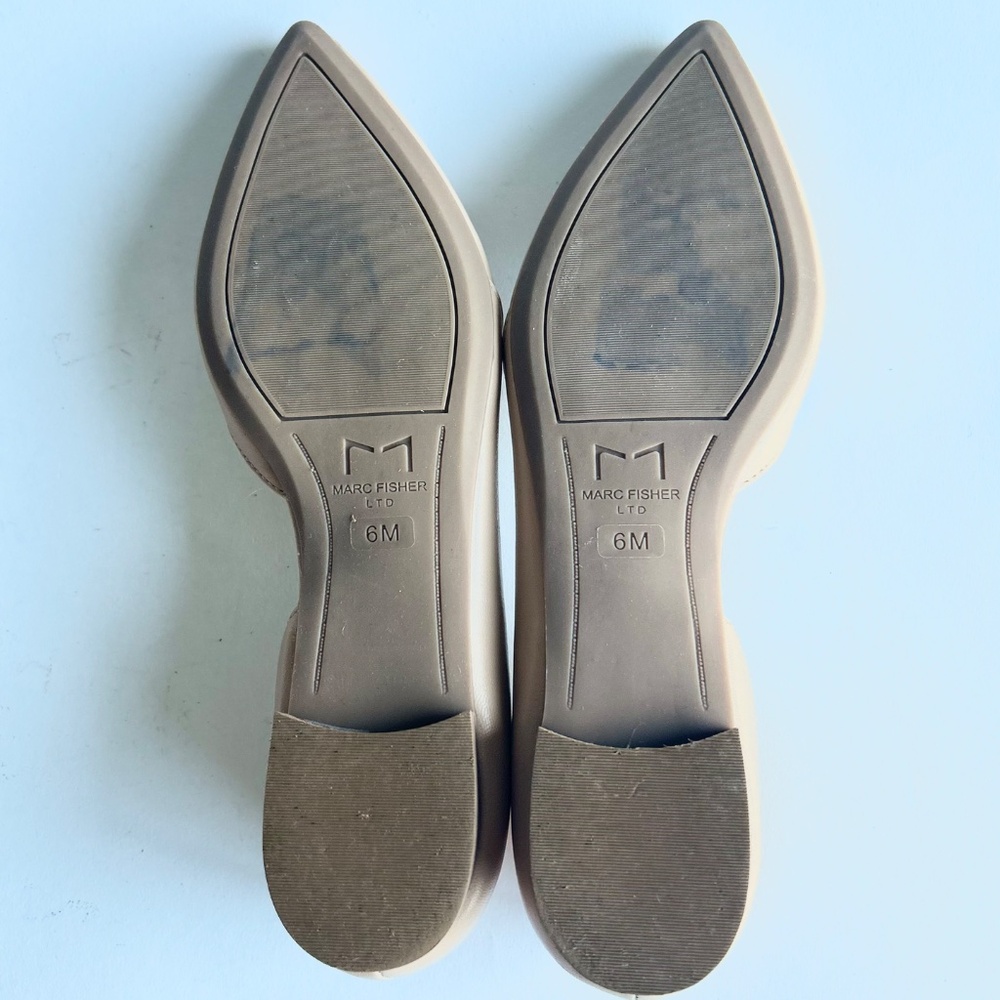 Marc Fisher Cream Leather Point Toe Flats size 6 - Picture 8 of 12